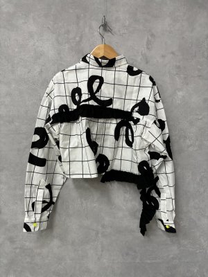 画像6: 40%off    フランキーグロウ BACK FRILL CROPPED LENGH SHIRT      カラー; WHITE-BLACK     サイズ;(F2) (6)