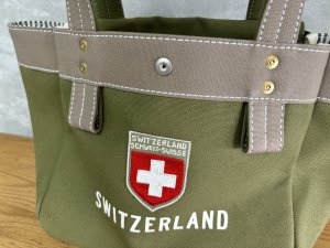 画像2: 2024 快晴堂 Girl's国名トート  バッグ  スイス柄   c/# 3 オリーブ×セメント  サイズ:S (2)