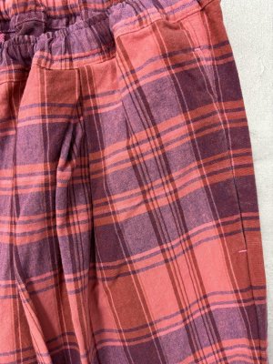 画像2: 30%off   VC   ボリュームタックパンツ　pink check (2)