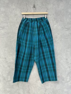画像1: 30%off   VC   ボリュームタックパンツ　Blue check (1)
