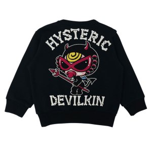 画像2: MY FIRST HYSTERIC　DEVILIKIN LOGO 裏毛トレーナー  10；ブラック (2)