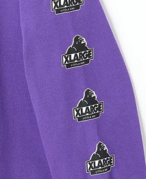 画像2: 30%off XLARGE KIDS 袖ロゴスランテッドOGゴリラ長袖Tシャツ 60;パープル (2)