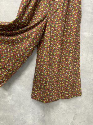 画像3: Lilou&Lily  リバティプリント ワイドパンツ A.RED   size:38 (3)