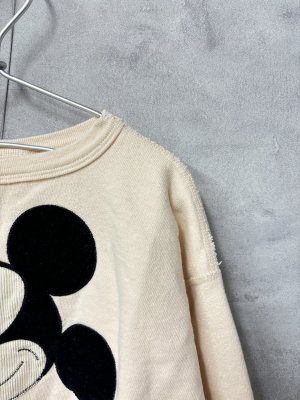 画像2: 40%off     DENIMDUNGAREE ビンテージウラケ MICKEY FACE スウェット 1;白 (2)