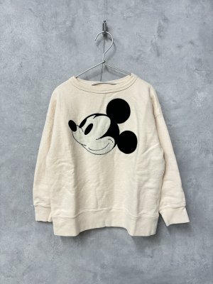 画像1: 40%off    2024秋冬　DENIMDUNGAREE　ビンテージウラケ MICKEY FACE スウェット　1；白 (1)