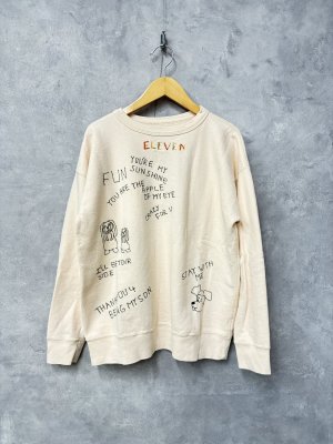 画像1: 40%off    2024秋冬　DENIMDUNGAREE　 	ビンテージウラケ FUN　スウェット　　１；白 (1)
