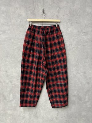画像1: 30%off  　NATURAL LAUNDRY   Tタータン　ラフパンツ　483:レッド系    サイズ2 (1)