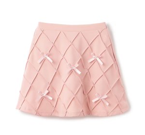 画像1: 30%off   by LOVEiT  　ピンタックビジューリボンスカート（インパンつき）　　 (1)
