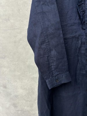 画像3: Clip tab　リネンフリルワンピース　　490：ネイビー　サイズ；2 (3)