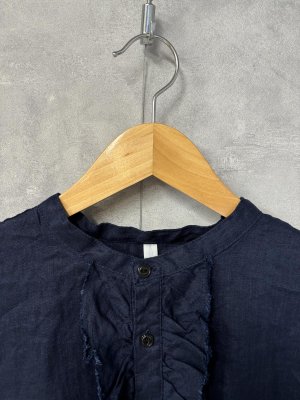 画像2: Clip tab　リネンフリルワンピース　　490：ネイビー　サイズ；2 (2)