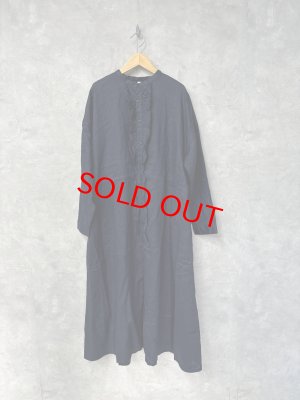 画像1: Clip tab　リネンフリルワンピース　　490：ネイビー　サイズ；2 (1)