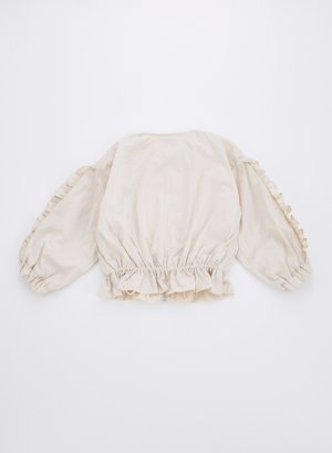 画像2: OCEAN&GROUND　ノーカラーナイロンフリルJKT　　　 (2)