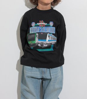 画像4: OCEAN&GROUND　JR山手線京浜東北線プリントロンT ・JR東日本コラボ　　　　カラー；ブラック (4)