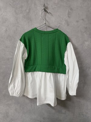 画像3: OCEAN&GROUND　　ベストレイヤードフレアロンT　　　カラー；グリーン (3)