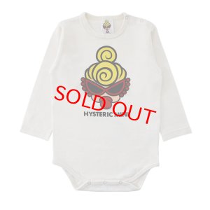 画像1: MY FIRST HYSTERIC　MINI FACE ループラス天竺 長袖ロンパース　　00:ホワイト　 (1)