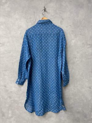 画像4: 40%off 2025春夏 FITH   二重織ドットワンピース  14;ブルー (4)