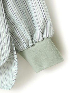 画像4: MakeYourDay　　無地とストライプのバンドカラーシャツ　　ブルー　　サイズ；160 (4)