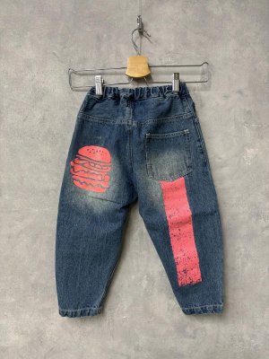 画像4: 40%off 2025春夏 GROOVY COLORS ムライトデニム HAMBURGER PAINT コクーン  14;ブルー (4)