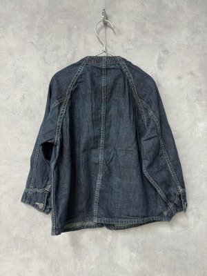 画像5: 40%off 2025春夏　DENIMDUNGAREE　 	   8OZデニム ノーカラー カバーオール　2；黒 (5)