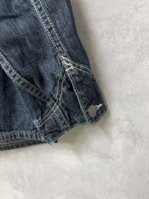 画像4: 40%off 2025春夏　DENIMDUNGAREE　 	   8OZデニム ノーカラー カバーオール　2；黒 (4)