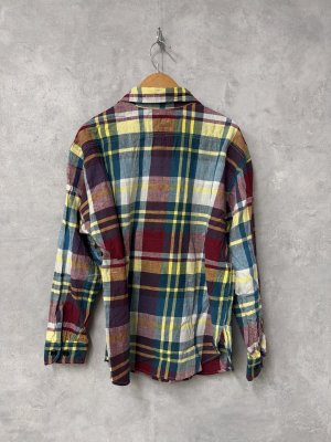 画像3: 40%off 2025春夏　DENIMDUNGAREE　	  オオガラチェック シャツ　　8；グリーン (3)