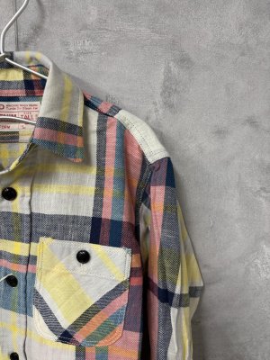 画像2: 40%off 2025春夏 DENIMDUNGAREE 	  オオガラチェック シャツ   3;グレー (2)