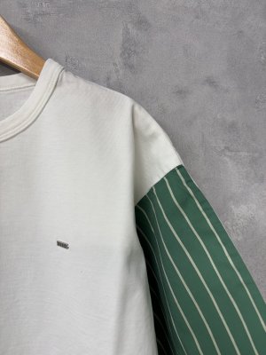 画像2: 40%off 2025春夏 FITH   さらさら天竺*ストライプ Tシャツ  1;白 サイズ;150 (2)