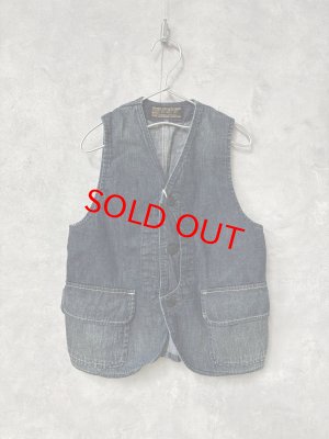 画像1: 2025春夏　DENIMDUNGAREE　 　8OZデニム ワッペン ベスト　　4；紺 (1)