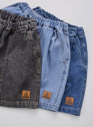 画像2: OCEAN&GROUND　タックデニムワイドショーツ (2)