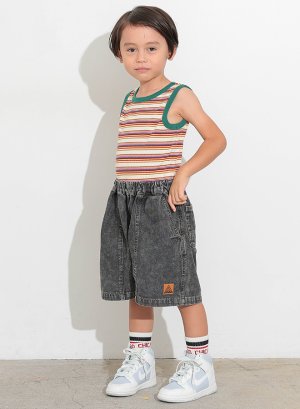 画像3: OCEAN&GROUND　タックデニムワイドショーツ (3)