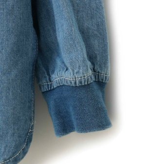 画像4: MakeYourDay　　後ろ刺繍ミリタリーシャツ　　BLUE　　サイズ；120 (4)