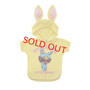 画像1: MY FIRST HYSTERIC　LITTLE BUNNY HOODIE耳付き 半袖Tシャツ　61；レモンイエロー　FREE(80-90cm) (1)