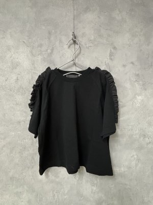 画像1: 2025春夏   nunuforme 　ショルダーフリルT   Black (1)