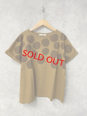 画像1: NATURAL LAUNDRY  　空紡天竺　リンゴpt Tシャツ　　640：ブラウン　　サイズ2 (1)