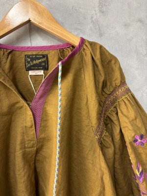 画像3: 40%off 2025春夏 　GTH　  フラワーシシュウ ブラウス　　7；茶 (3)