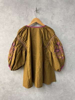 画像4: 40%off 2025春夏 　GTH　  フラワーシシュウ ブラウス　　7；茶 (4)