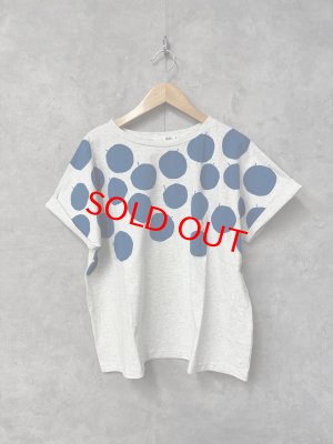 画像1: NATURAL LAUNDRY  　空紡天竺　リンゴpt Tシャツ　　910:薄グレー　　サイズ2 (1)