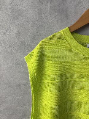 画像3: 40%off 2025春夏 GC 	コットンボーダーサイドオープンベスト  10;黄 (3)