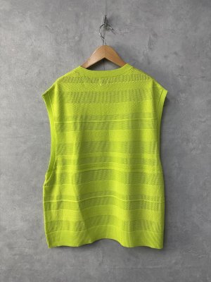 画像4: 40%off 2025春夏 GC 	コットンボーダーサイドオープンベスト  10;黄 (4)