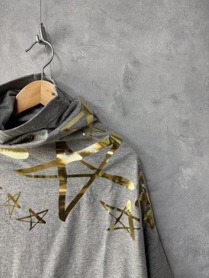 画像2: 40%off 　2025SS   　gomme　スターハイネックコクーンＴ　2；トップグレー　　サイズ；M (2)