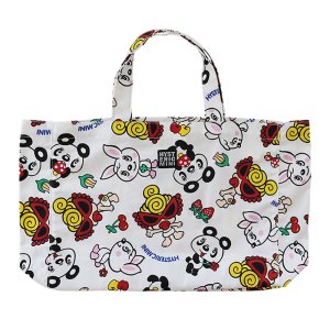 画像2: Hystericmini　LOVELY FRIENDS総柄 横長トートバッグ　　04；ホワイト系 (2)