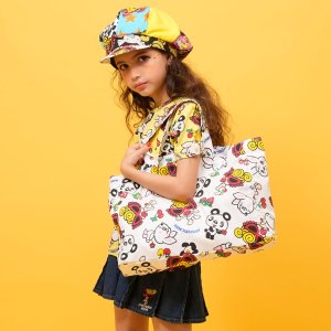 画像4: Hystericmini LOVELY FRIENDS総柄 横長トートバッグ  64;イエロー系 (4)