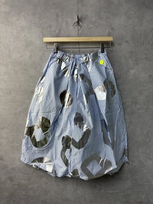 画像1: 2025SS   フランキーグロウ　ORG.PT TUCK SHORT PANTS     BLUE STRIPE-SLV (1)