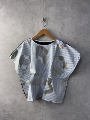 画像1: 2025SS   フランキーグロウ　ORG.PT SQUARE PULLOVER      BLUE STRIPE-SLV (1)
