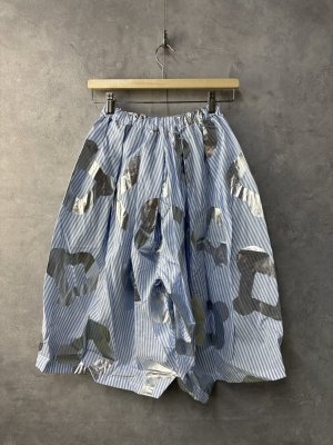 画像3: 40%off 2025SS   フランキーグロウ ORG.PT TUCK SHORT PANTS     BLUE STRIPE-SLV  サイズ;F1 (3)