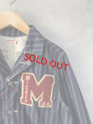 画像2: 40%off 2025春夏 DENIMDUNGAREE レジメンストライプ MICKEY JK 4;紺 (2)