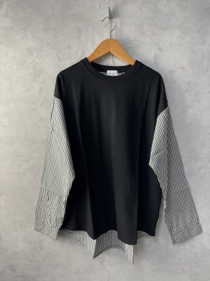 画像1: NATURAL LAUNDRY　　CパネルS　Tシャツプルオーバー　　990:Black    サイズ:2 (1)