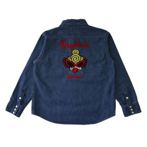 画像3: Hystericmini　カツラギデニム MINI刺繍 シャツ　  45；インディゴ (3)