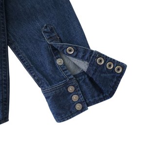 画像2: Hystericmini　カツラギデニム MINI刺繍 シャツ　  45；インディゴ (2)