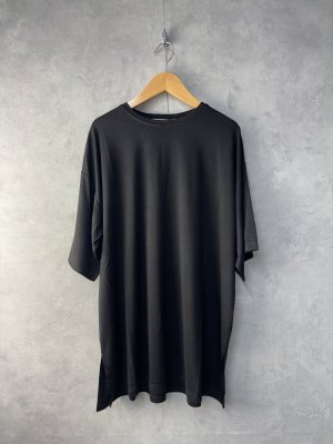 画像1: Lilou&Lily 　RAYON MOSS STITCH ハーフスリーブチュニック　　ブラック　　size:38 (1)